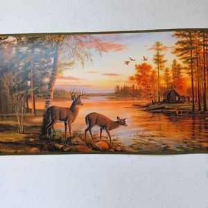 Wallpaper Border Hunnewell Sage Quiet Evening lodge deer duck
